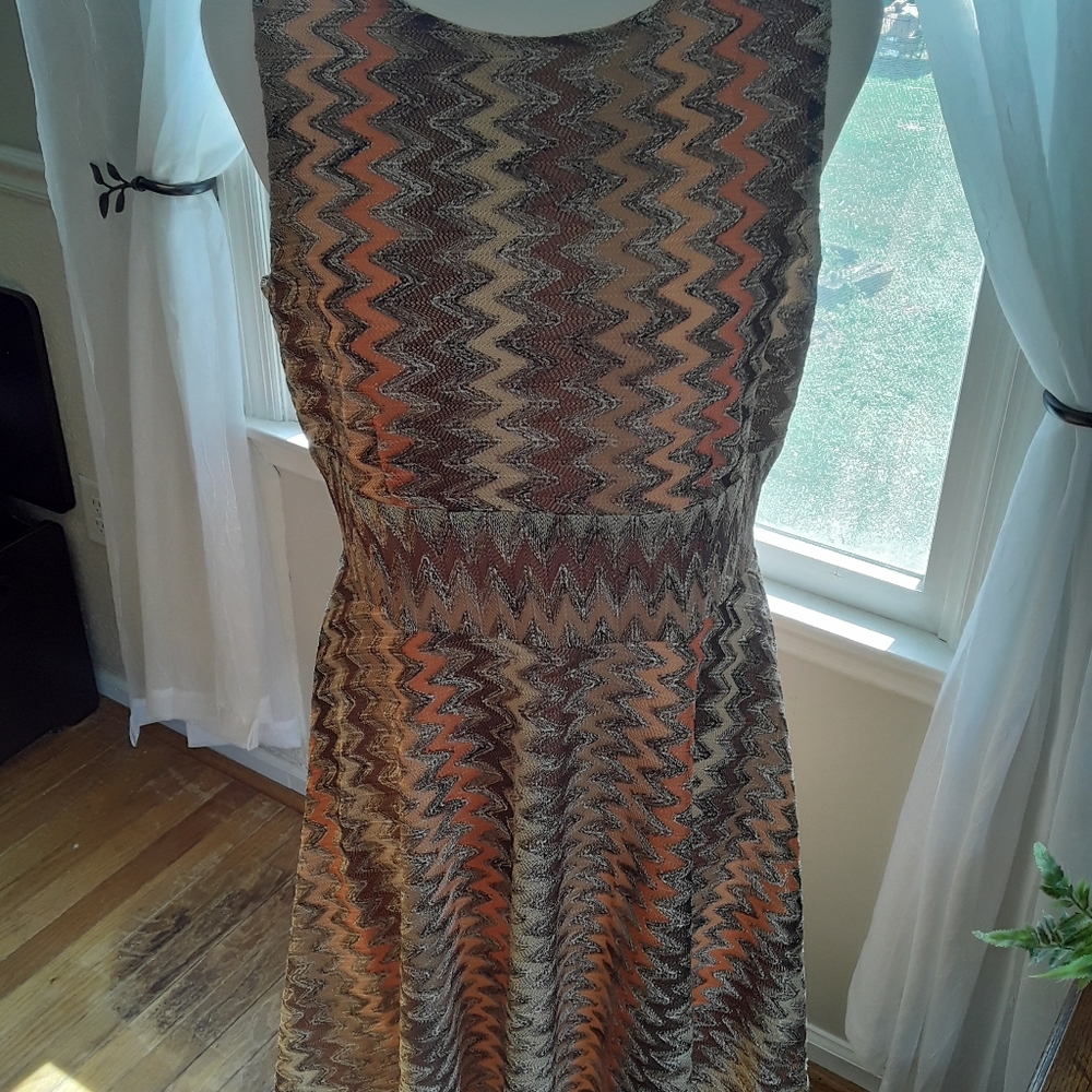 Julian Taylor Retro Zigzag Print Dress